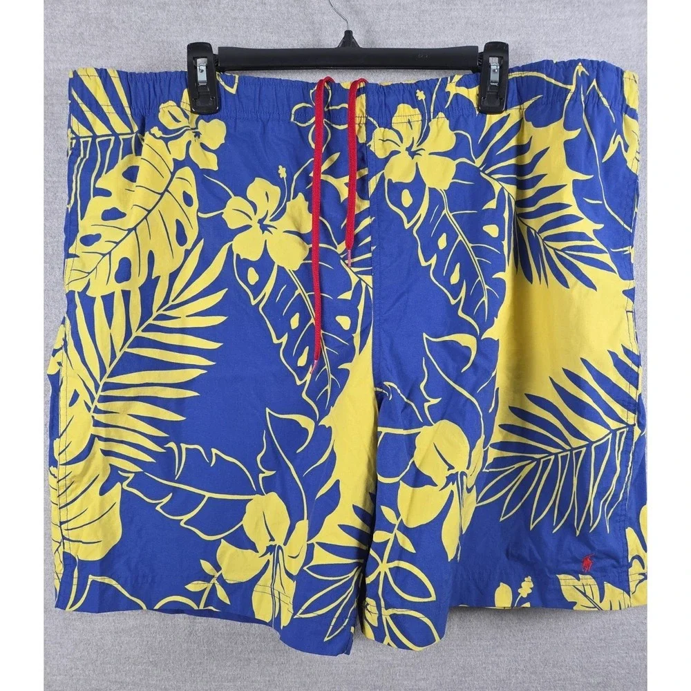 Polo‎ Sport Ralph Lauren Swimwear Bathing Trunks 2XL Lined Blue Aloha Tropical